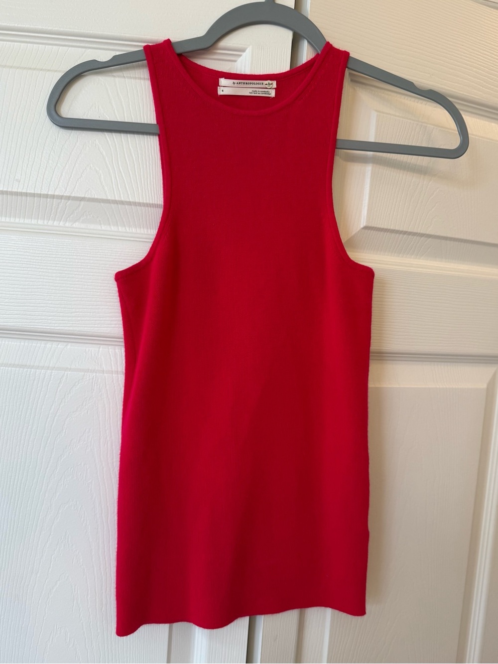 Anthropologie Bright Red High Neck Racer Sweater Tank Top
Women's small